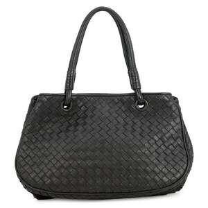 Bottega Veneta handbag, Intrecciato leather, black, handbag for women,